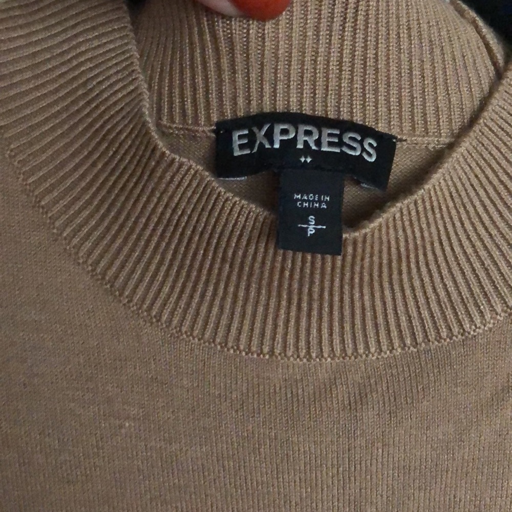 Express Tan Rouched Midi Dress! - Picture 4 of 4